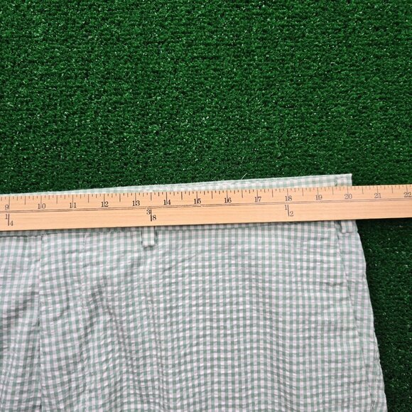 Polo Ralph Lauren Shorts Mens 40‎ Green Check Gingham Chino Outdoors Golf Preppy - Picture 2 of 7